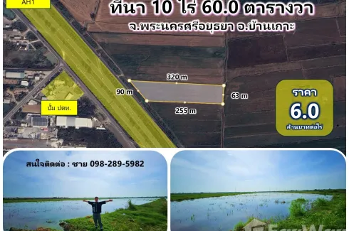 Land for sale in Ban Ko, Phra Nakhon Si Ayutthaya