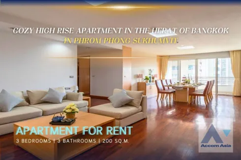 3 Bedroom Apartment for rent in Khlong Tan, Bangkok near BTS Phrom Phong