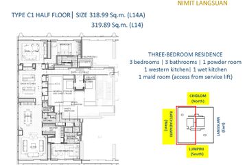 3 Bedroom Condo for sale in Nimit Langsuan, Lumpini, Bangkok near BTS Ratchadamri