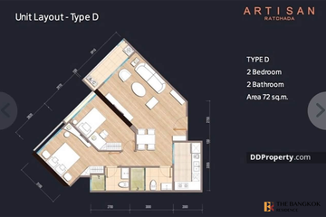 2 Bedroom Condo for sale in Artisan Ratchada,  near MRT Huai Khwang