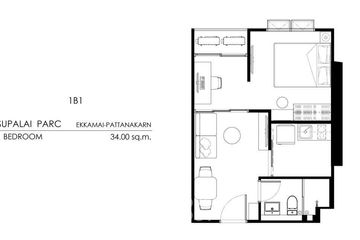 1 Bedroom Condo for sale in Supalai Parc Ekkamai-Pattanakarn, Suan Luang, Bangkok near Airport Rail Link Ramkhamhaeng
