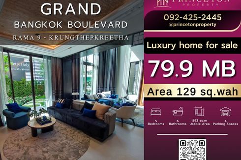 5 Bedroom House for sale in Grand Bangkok Boulevard Rama9 - Krungthepkritha, Lumpini, Bangkok near BTS Ploen Chit